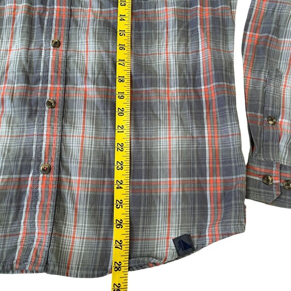 L.L. Bean Flannel Shirt Men's Size Medium Gray Plaid Lightweight - Picture 4 of 5